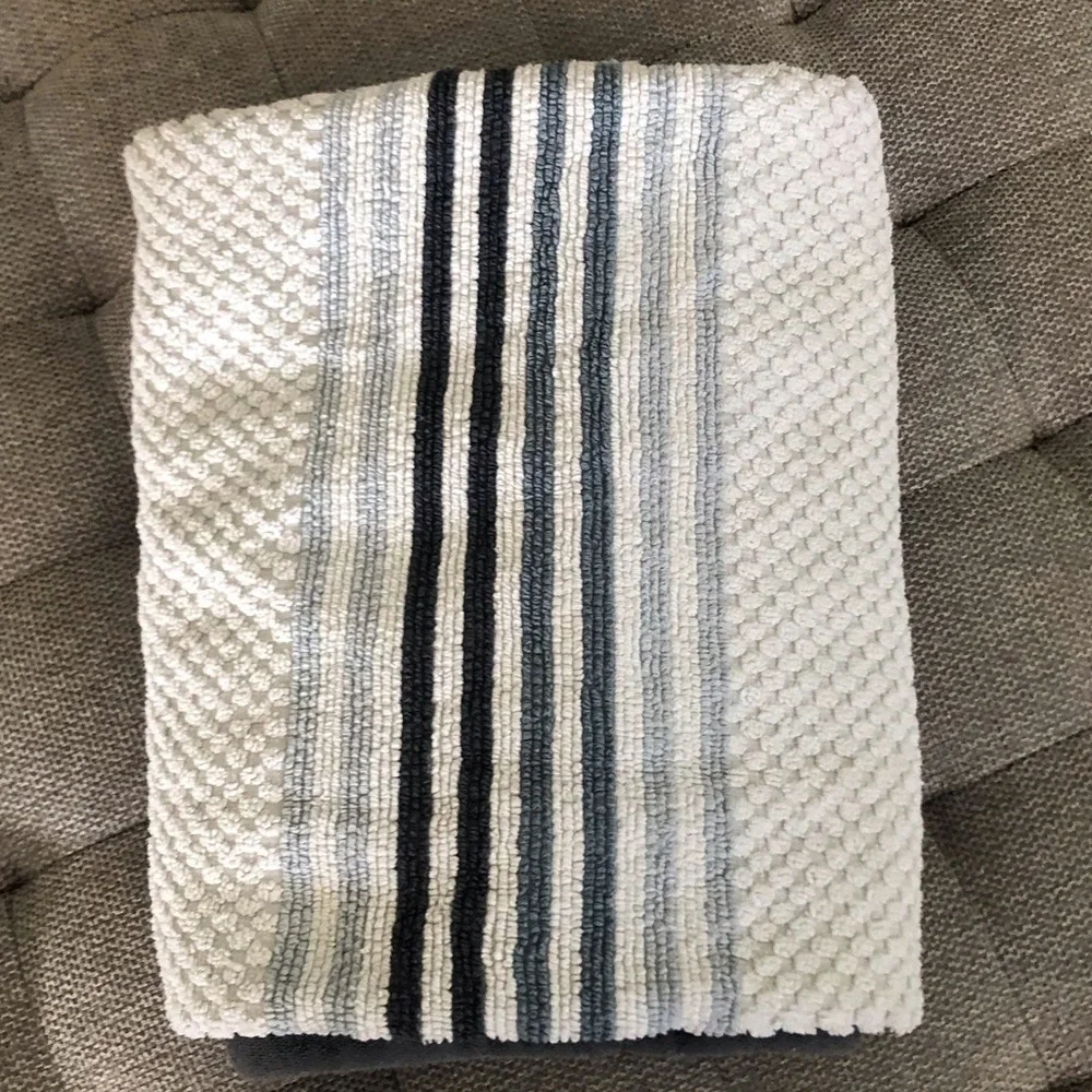 Blue striped textured towel